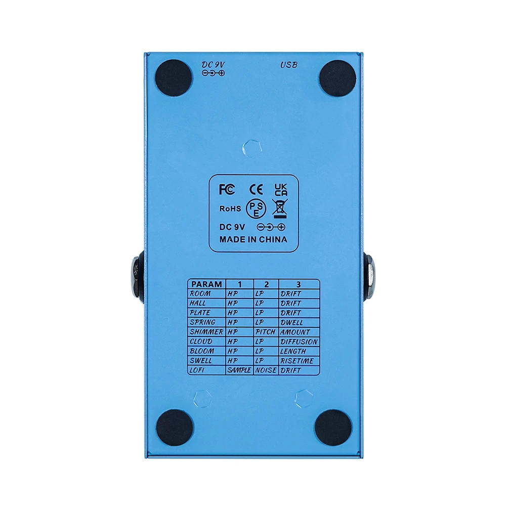 Reveb Effects Pedal 9 Reverberation Guitar Pedal Guitar Effect Pedal Pure Digital Processor True Bypass Metal Shell