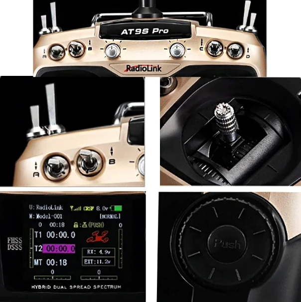 RadioLink AT9S Pro 10ch transmitter with R9DS receiver Radio Controller for RC Helicopter Quadcopter Drone Car Accessories