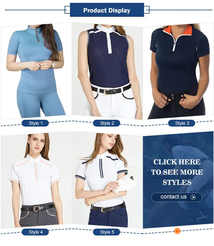 Breathable High-Quality Fabric Performance Classic Design Custom Short Sleeve Equestrian
