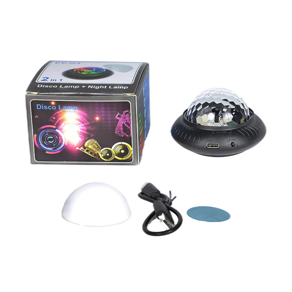 ALIEN Portable Rechargeable RGB Mini Disco Ball Night Light 2IN1 Effect Sound Activated Party Wedding Holiday Car DJ Show Lamp