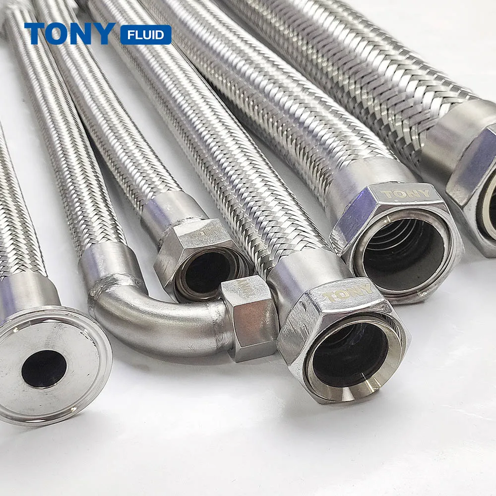 Heat Resistant Stainless Steel Braided Steam Gas Hose High Pressure Flexible Metal Hose Pipe