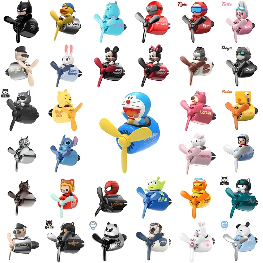 Car Interior Accessories Car Air Freshener Cartoon Rotating Propeller Diffuser Automotive Air Outlet Fan Perfume Decoration