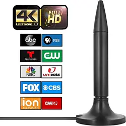 Digital Tv Antenna 10 ft Coaxial Cable 300 Miles Range Support 8K 4K Full HD Smart and Older Tvs Satellite TV Receiver