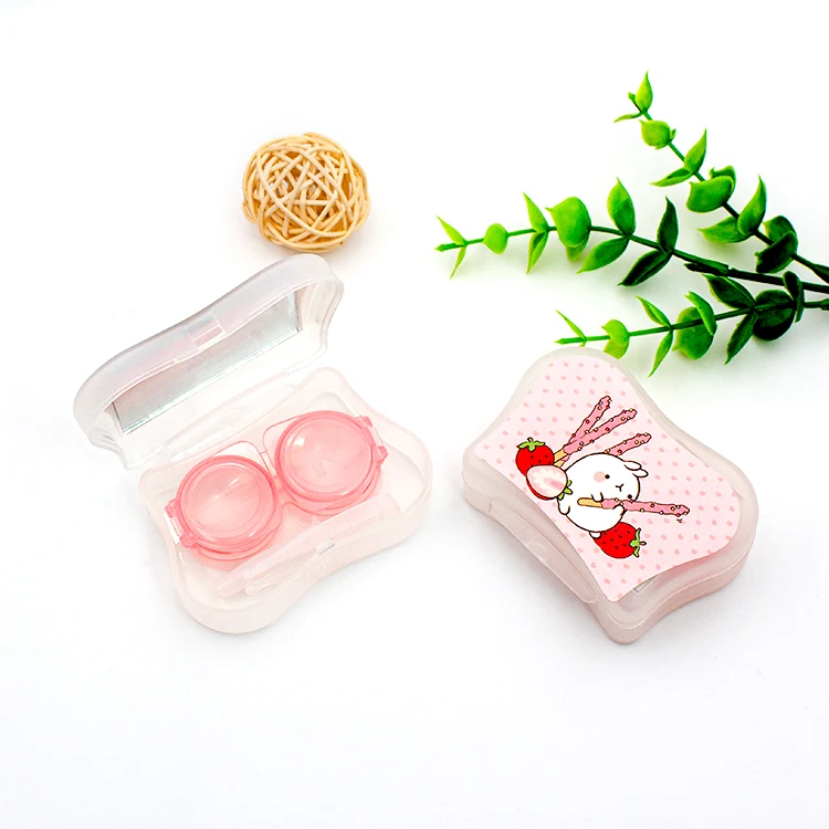 Wholesale Lovely Fashion Candy Color Pocket Mini Contact Lens Case With Mirror