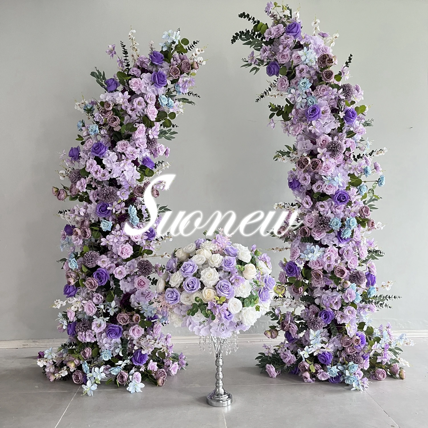 SN-D021 Artificial Flower Arrangement Wedding Flower Arch Champagne Horn Arch Row Flower