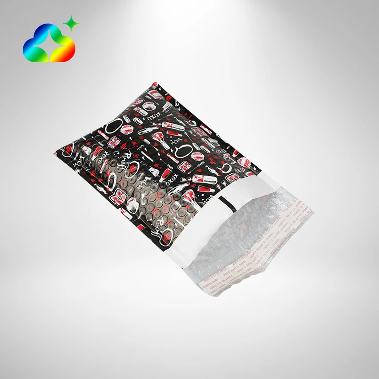 Wholesale Customized Black Self Seal Shockproof Poly Bubble Mailer Packaging Shipping Bags Logo Printed Clothing Cosmetic Makeup