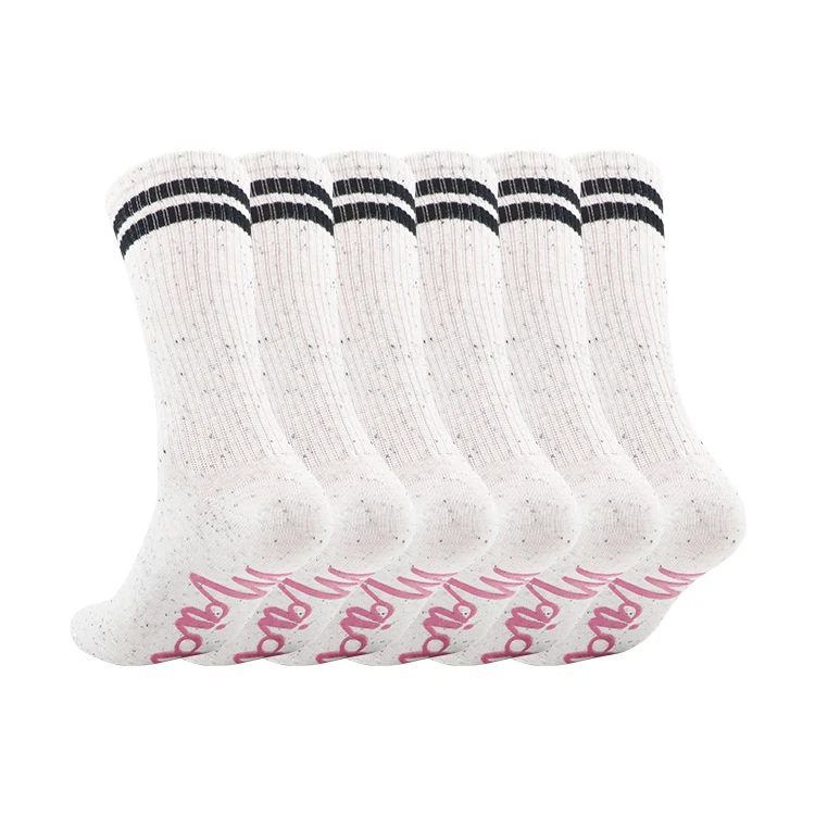 oem women scrunch slouch crew bride wedding socks with letter grip