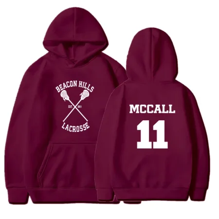Прочный чехол Teen Wolf Толстовка для мужчин McCall 11 Лакросс Stilinski 24 Lahey 14 пуловер с принтом Мужские толстовки капюшоном Красный Спортивная толстовка и женская обувь в стиле
