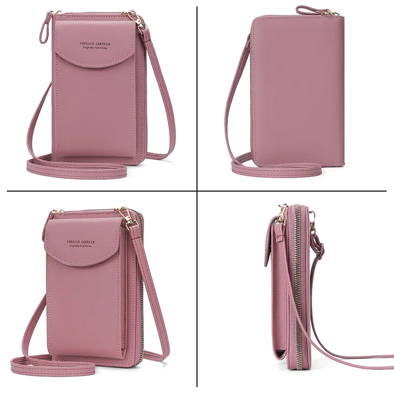 RU 2024 Wholesale New Women Mobile Phone Bag Case Fashion Clutch Large Capacity One-shoulder Messenger Leather PU Wallet