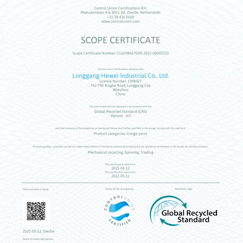 GRS certified oe cotton yarn wholesale from vietnam Cotton/Polyester knitting yarn cotton working gloves yarn 6/1