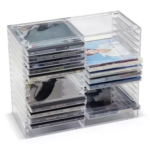 2022 Wholesale Customized Black Acrylic CD Storage Display Box for Video Store CD Organizer