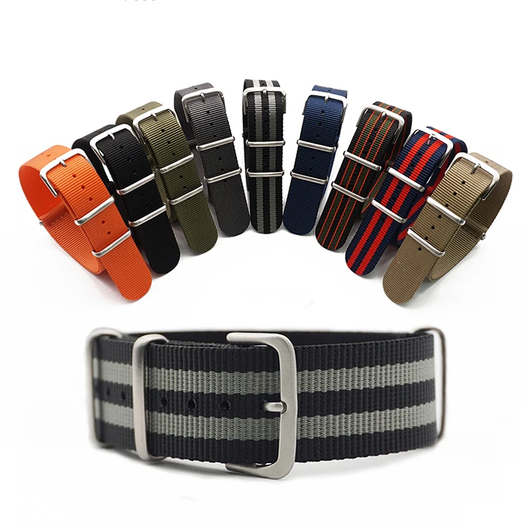Custom Single Pass Strap  Ribbed Nylon Custom Colors Zulu Seatbelt Watch Watch  Strap