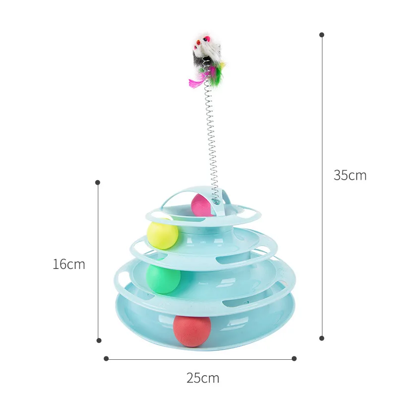 4 Layers Interactive Funny Turntable Crazy Ball Disk Cat Toy for Kitten Cats Pet Products