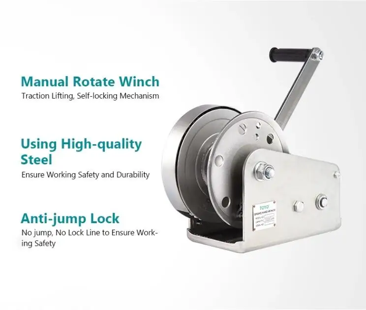 High Quality Chinese Manufacturer Mini Aluminum Brake Pulling 1 3 5 Ton portable and durable Manual Hand Winch
