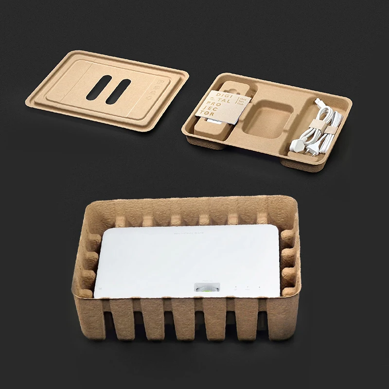 
Bio degradable antistatic shock-proof instrument electronics cosmetics food medicine pulp display packaging box PDQ 