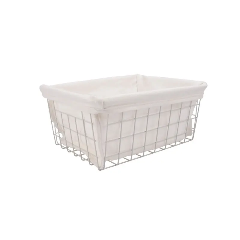 Bathroom Kitchen Cabinet Storage Rectangle Grid Metal Wire Basket