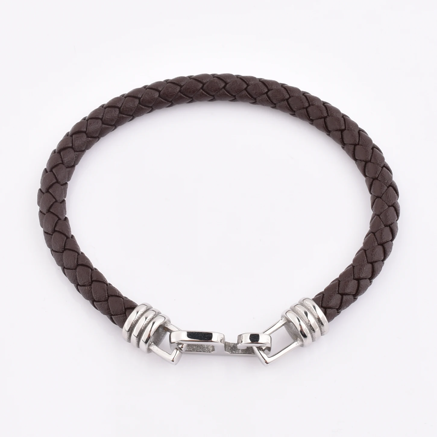 Factory Custom New Coming Jewelry Products Cool Brown Leather Hook Clasp Bracelets For Men