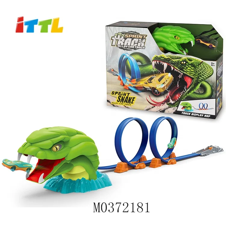 high speed shooting car track set plastic race tracks toy cars for sale