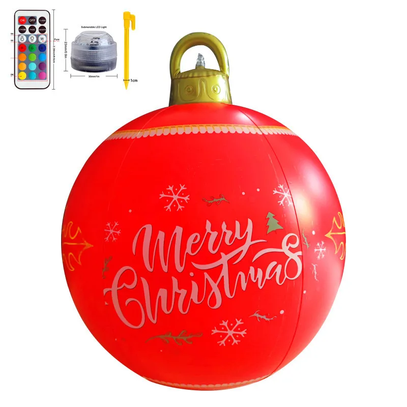 Inflatable Christmas Ball Luminous Holiday Decorations Led16 Color Hanging Tree Courtyard Colorful Elderly Ornaments