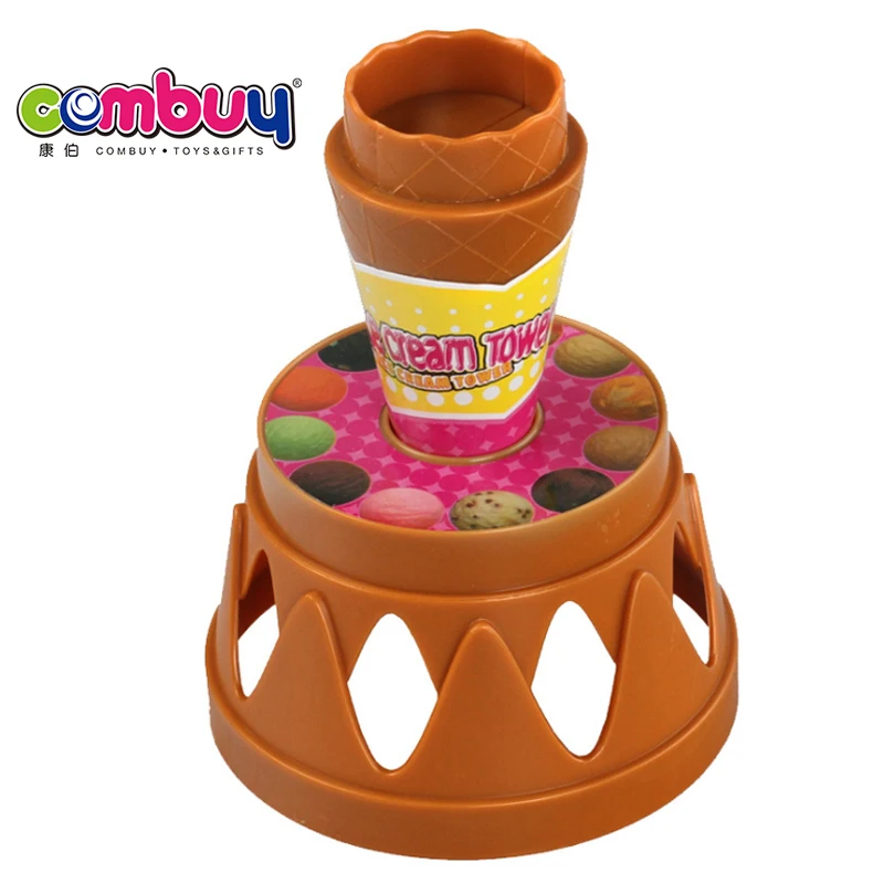 New product pretend tower stacking game kids play ice cream set toy