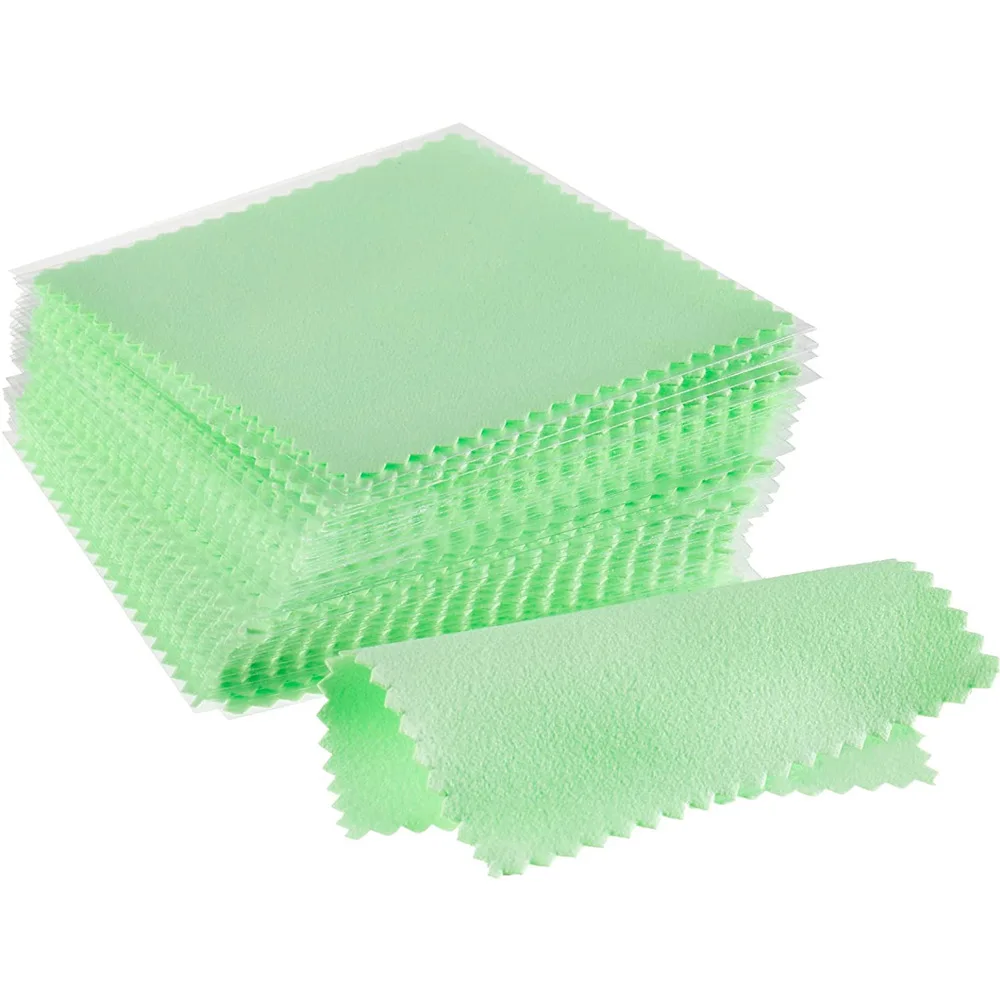 100pcs/pack 8*8cm Microfiber Jewelry Polishing Cloth Jewelry  Cleaning Wiping Cloth Gold And Silver Polishing Cloth