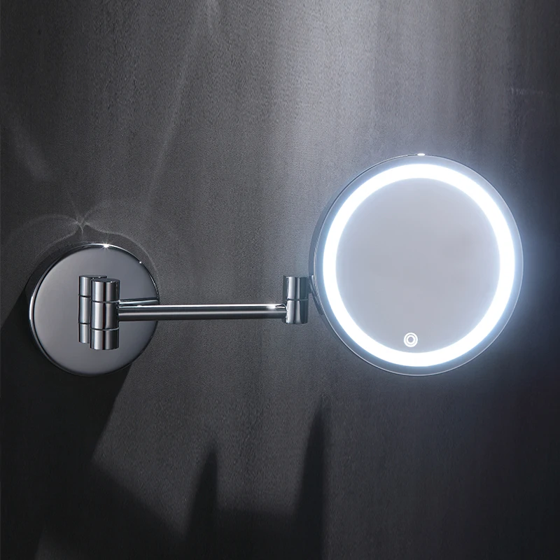 Family Magnify Stainless Steel Led Make Up Mirror Wall Mounting Mirror