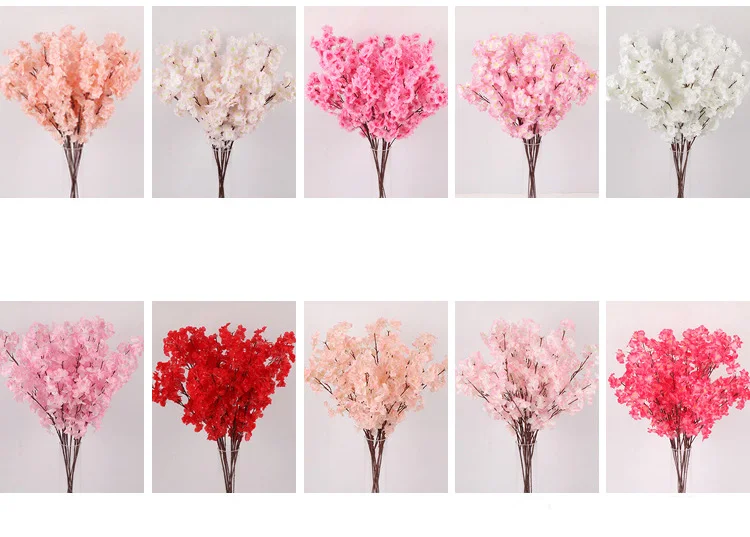 Factory Indoor Decoration Pink Artificial Cherry Blossom Tree Branches Arches Flowers Centerpiece Wedding Decoration