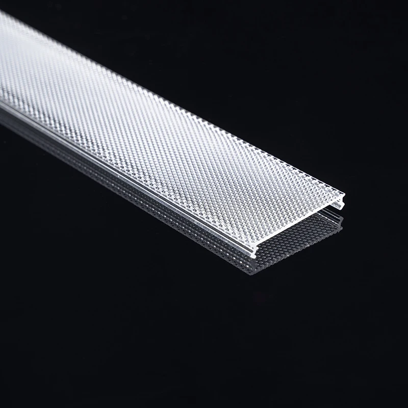 Custom Plastic Extrusion Product Acrylic PMMA PC Emboss Diffuser Cover Strip Light Lampshade For Housing Lighting Diffuser
