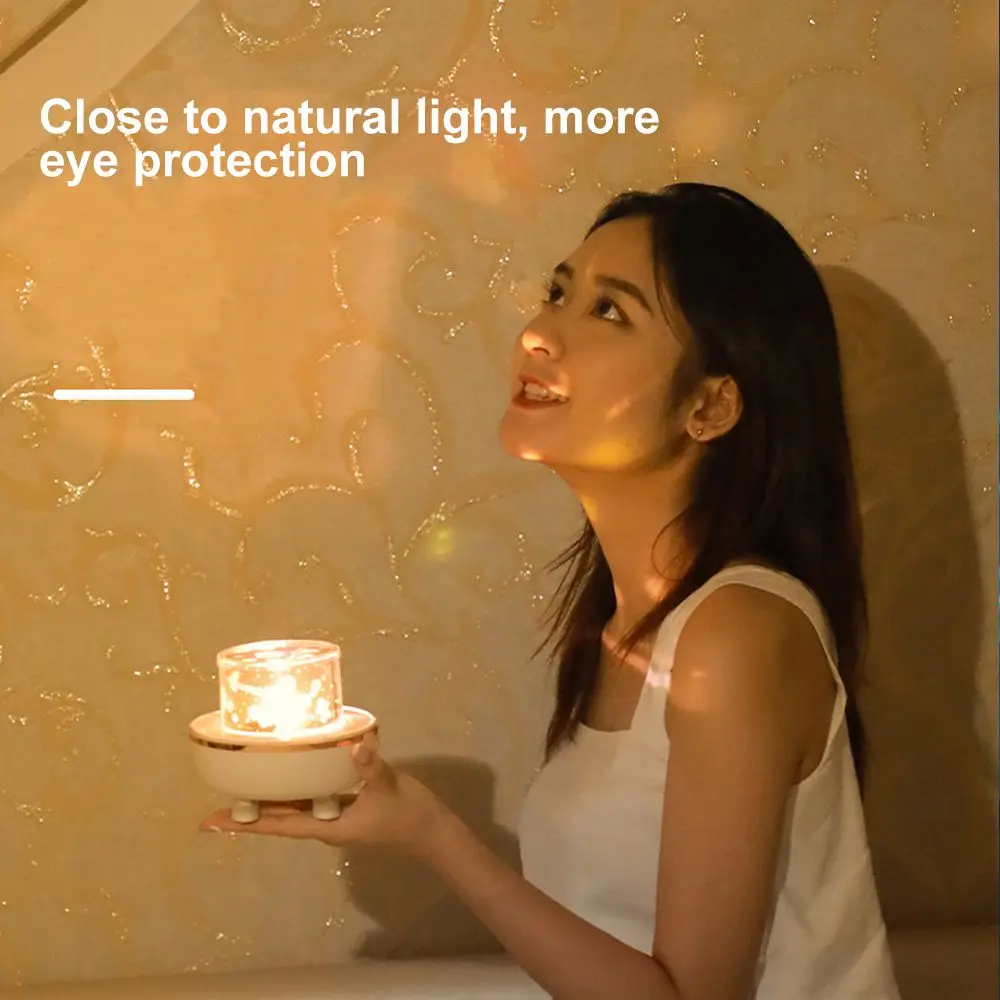 Creative Dream Romantic Starry Sky Lamp Bedroom Living Room Gypsophila Projection Light Automatic Rotating Music Night Light