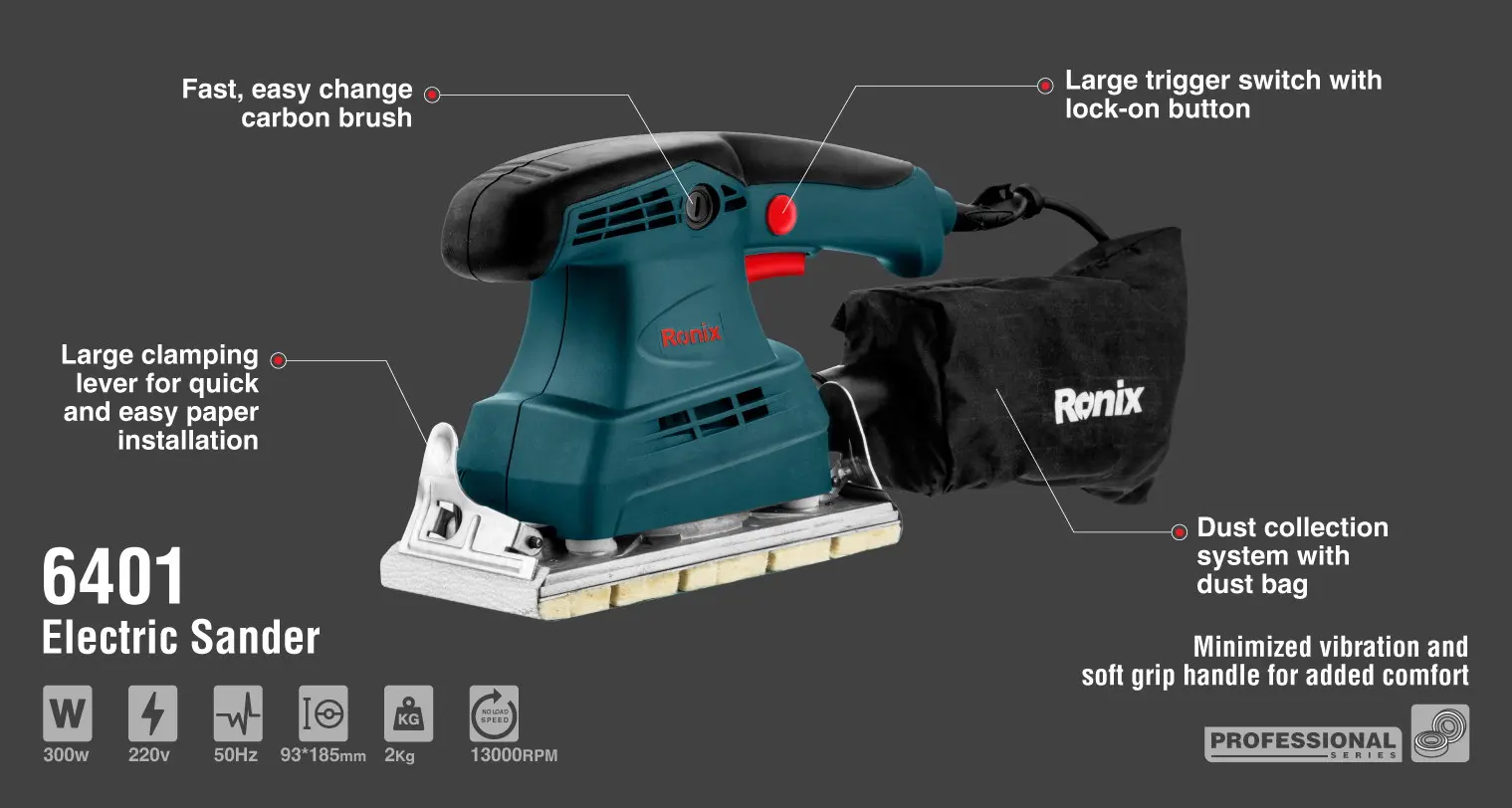  RONIX модель 6401 новый дизайн Высокое качество 300 Вт электрическая шлифовальная