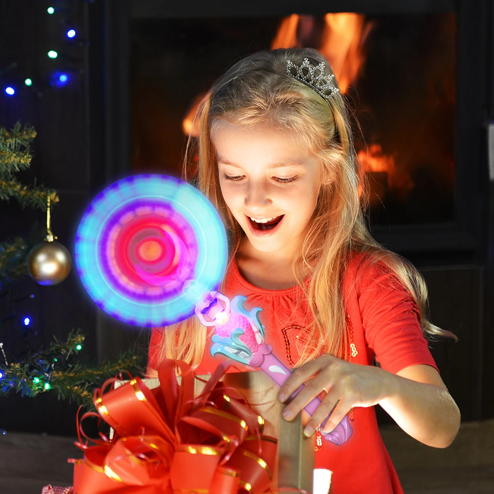 Led Glow Windmills Mermaid Light Up Toys Princess Led Magic Windmill Spinner Shape Light Led Flashing Mermaid Windmill