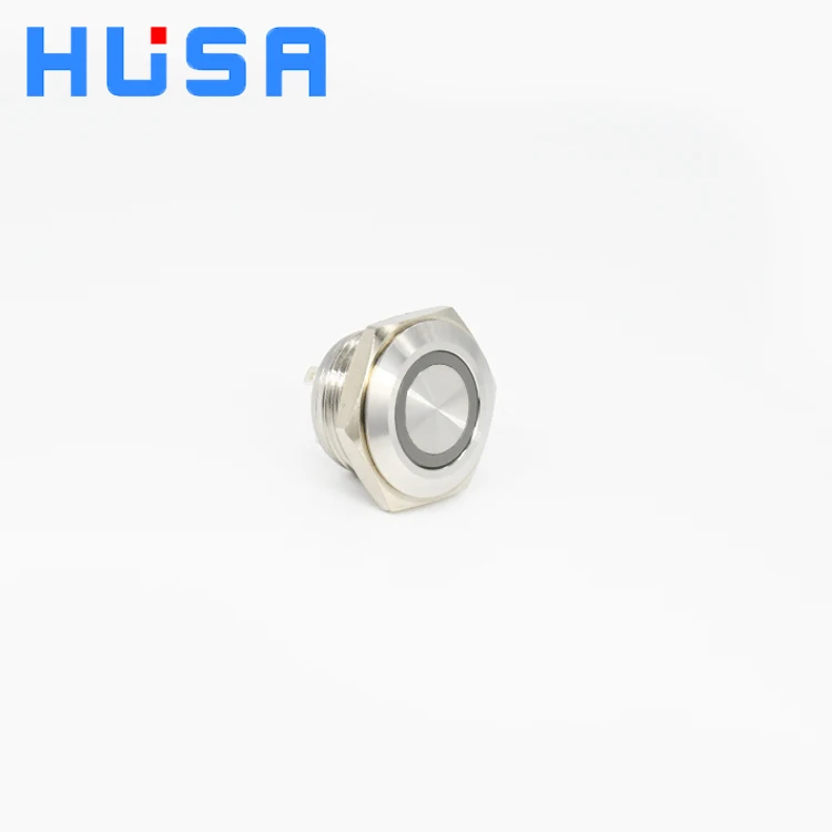 High Quality 16mm Tact Reset Switch Waterproof IP67 Ring LED Illuminated Metal Light Touch Button Switches