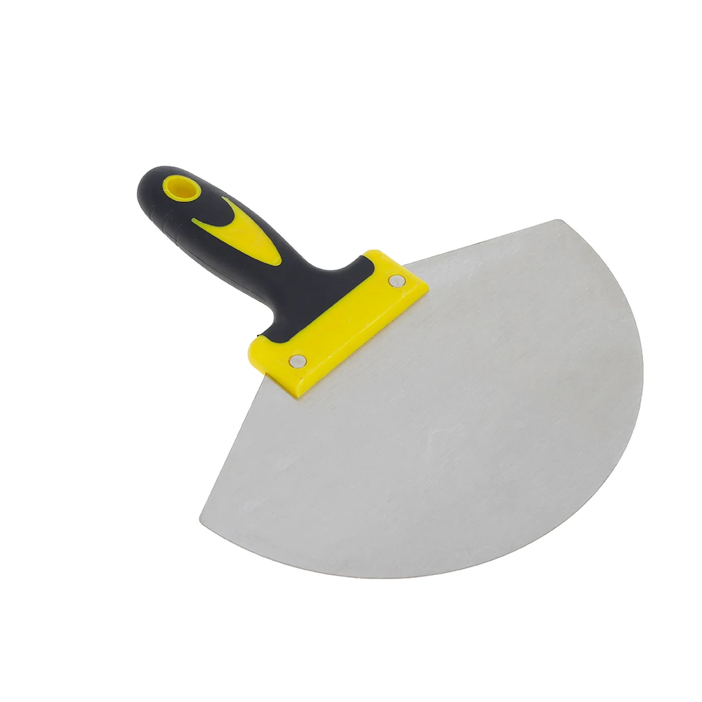 Hot Selling Bracket Scoop Yellow And Black Rubber Handle Double-Side Mirror Polished Metal Blade Putty Knife Scraper