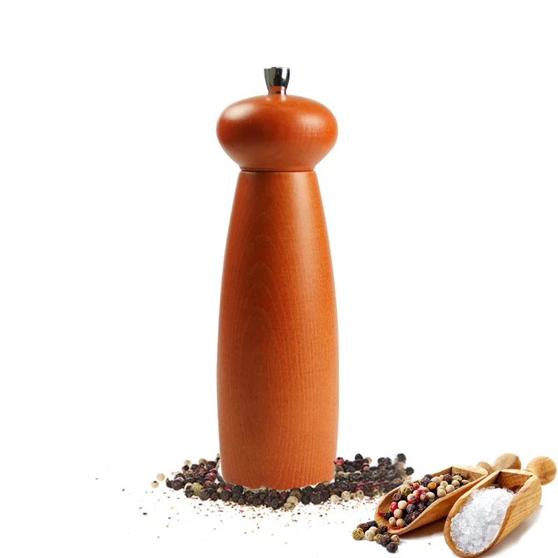 
Hot sale orange color 8 inch hand spice pepper grinder adjustable coarseness 