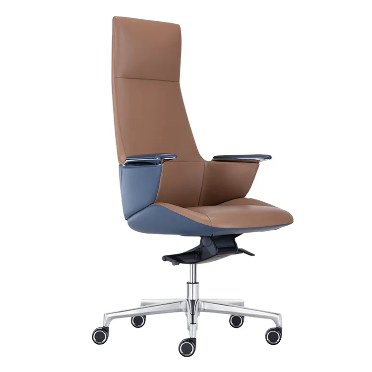 Офисные стулья руководителя с высокой спинкой и современным дизайном, офисное кресло руководителя из искусственной кожи