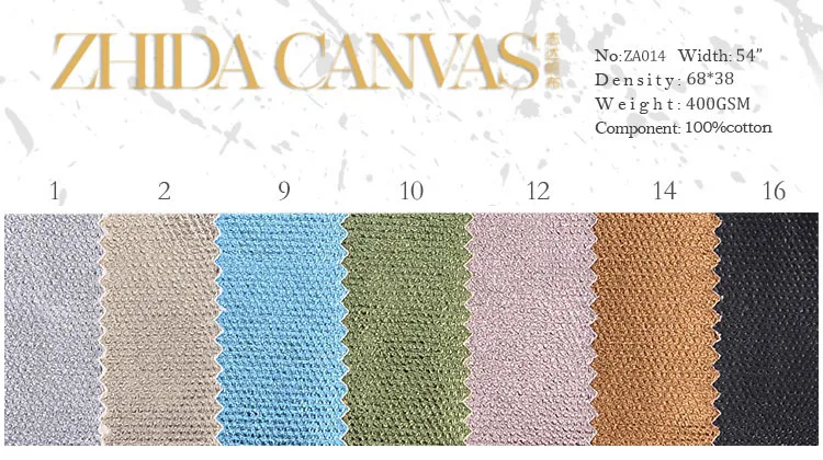 Fabric supplier china/metallic membrane metal film coated Martin Canvas fabric for designer handbags