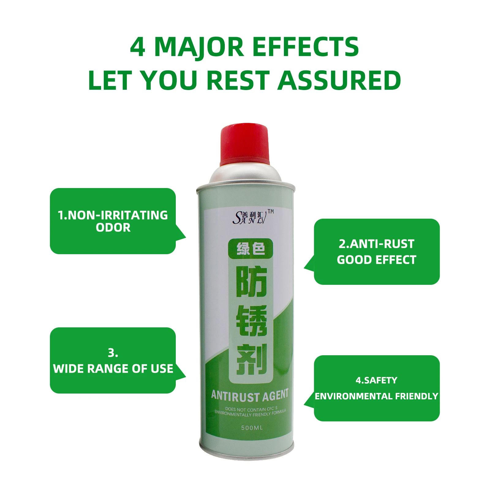 Liquid Anti-rust Spray Metal Tools Anti-rust Spray 500ml Green Metal Tools and Parts Green Rust Inhibitor