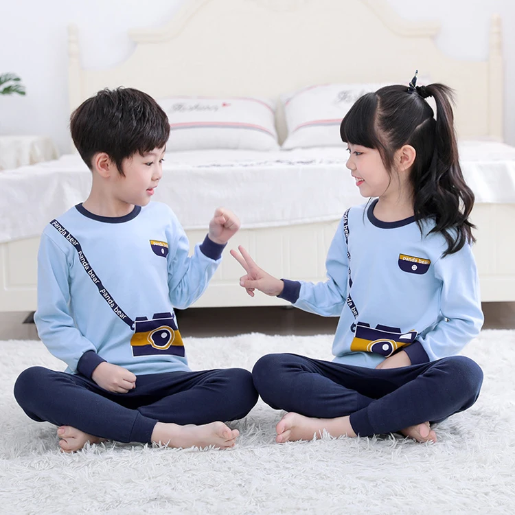 
Wholesale boys/girls causal long sleeves pajamas comfortable sleep wear night shirt with pants 