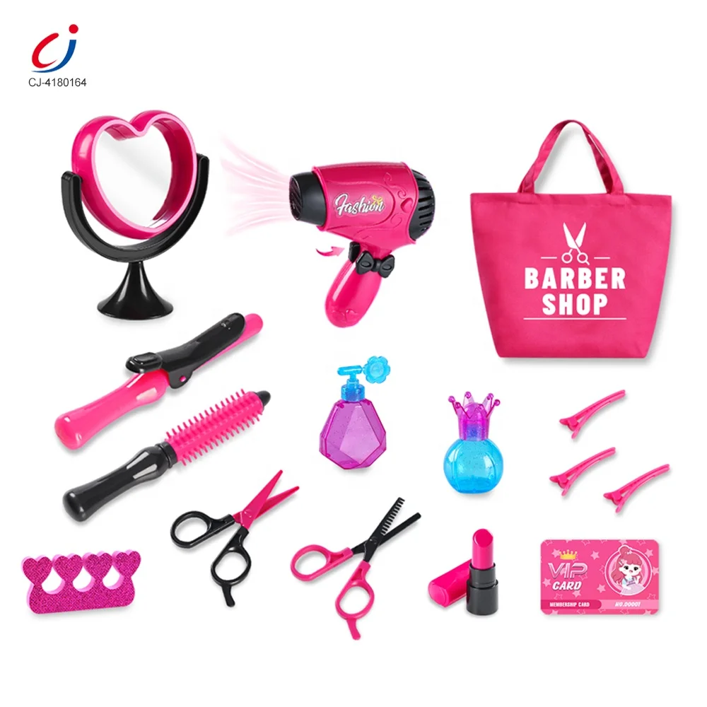 Chengji kids cosmetic game girl pretend play fashion salon beauty hairdressing tool set role play hairdresser toys
