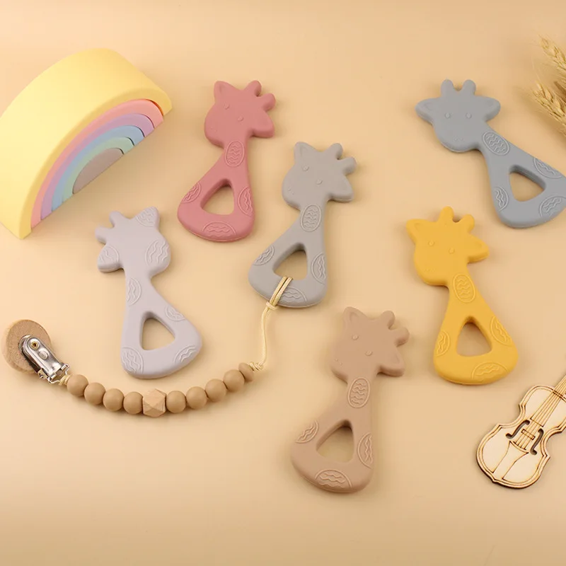 Silicone Cartoon Grinding Teether Bunny Shape Baby Teething Toys Textured Silicone Baby Teether