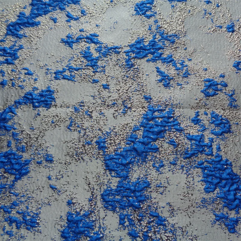 WholesaFancy Sequence Polyester Lace with metallic Jacquard Fabric African Brocade Jacquard Fabric for Dresses