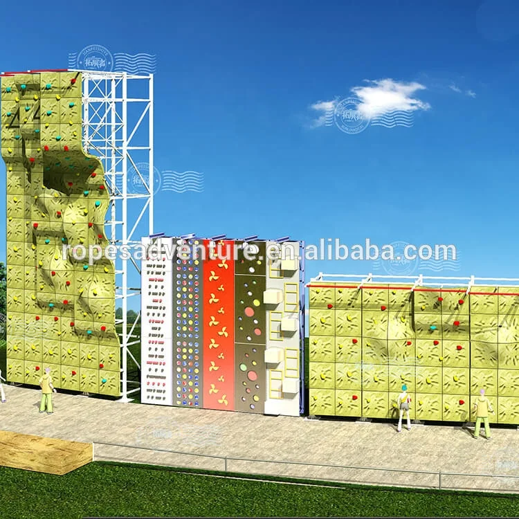 moving rock fiberglass climbing wall indoor playground