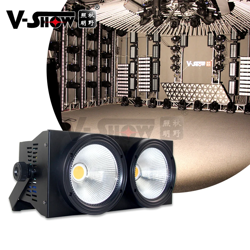 VSHOW BL200 2PCS 100W 2 Eyes LED Blinder Light COB Cool And Warm White LED High Power Professional Stage Lighting