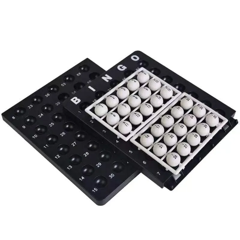 Traditional Bingo Game Set Metal Cage With Master Board Bingo Cards Colorful Chips Calling Balls For Family Game