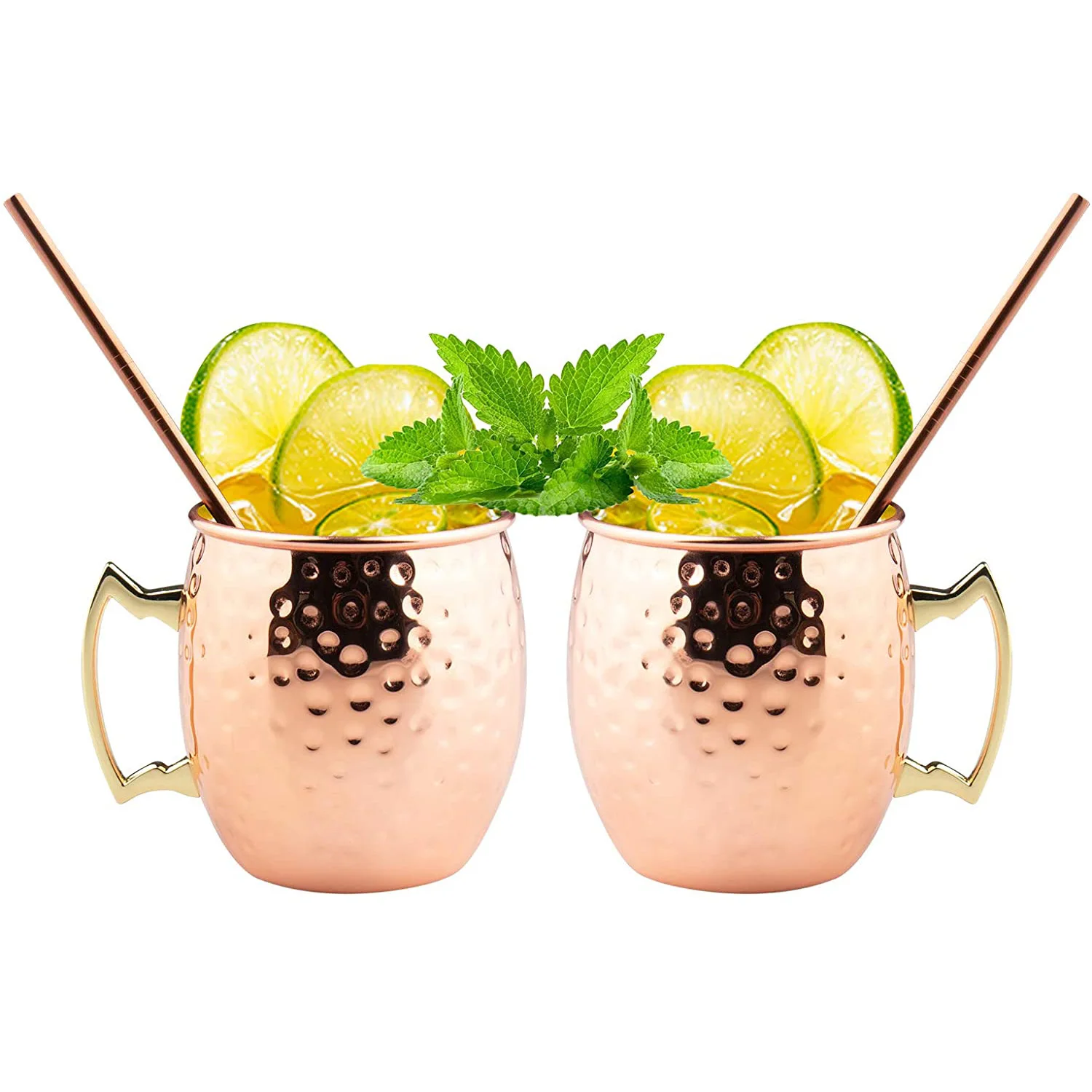 Hot Sell Stainless Steel 16oz Moscow 100% Solid Plated Drinking Hammered  Cup Coffee Beer Mule Copper Mug