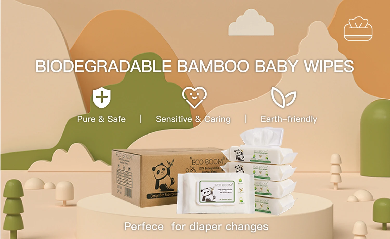OEM ODM bamboo disposable bamboo Water Natural Organic Cleaning eco hand wet baby wipes
