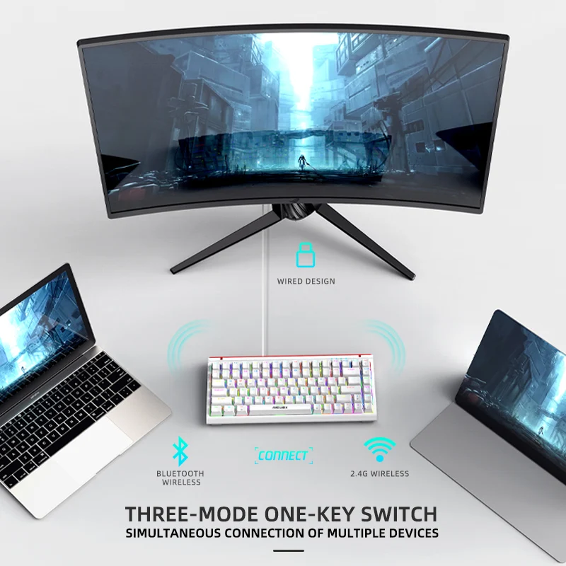 Mechanical Keyboard Gaming Microprocessor Hot Swap Switches Gaming Custom Mechanical Keyboard