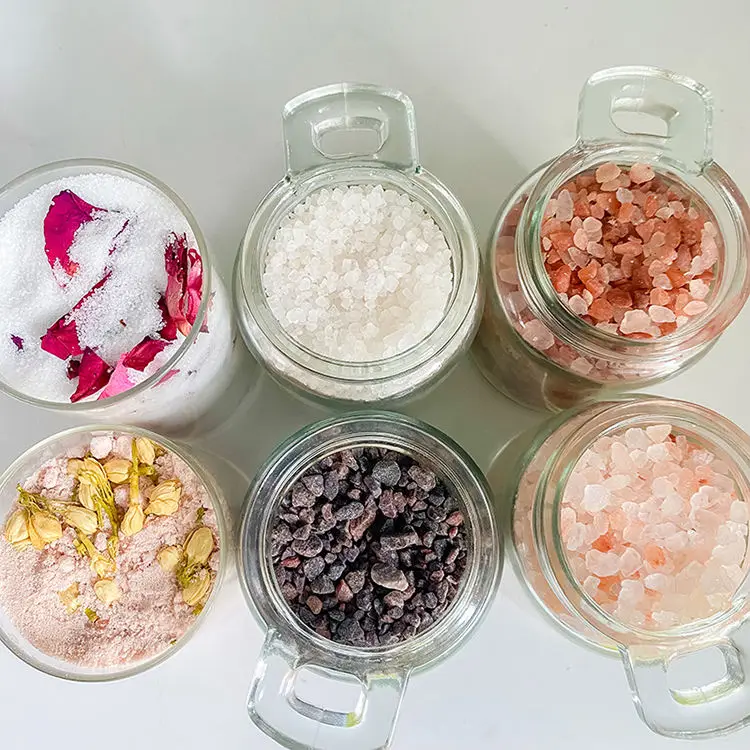 Aromatherapy Bath Salts Vitamin C Shea Butter Cleansing Body Salt Baths For Body Skin bath salt in tube custom label