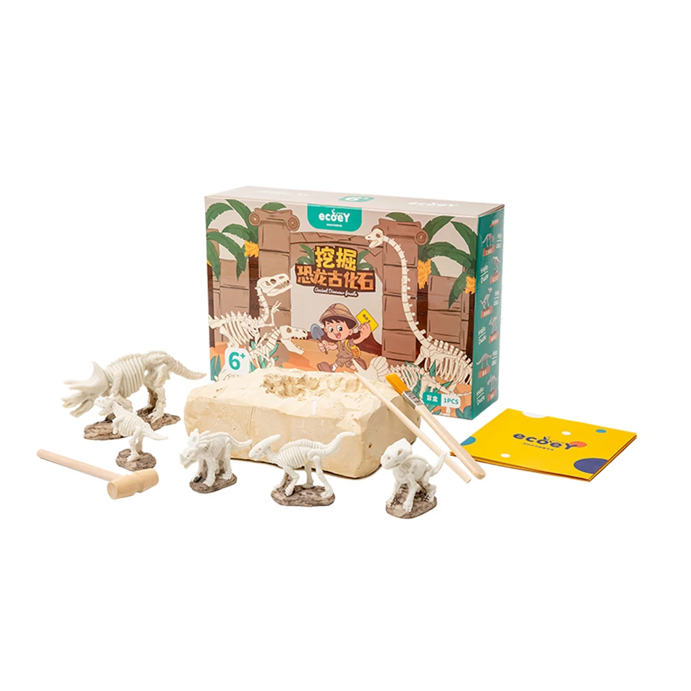dinosaur nature history learning kid education toy,dig skeleton fossils,Archaeological excavation of dinosaur fossils toy set
