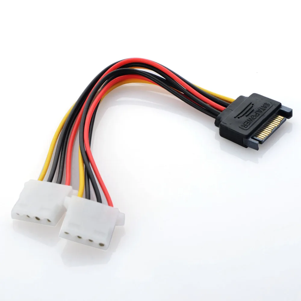 AC/DC адаптер переключение 15-Pin SATA Мужской Двойной Molex 4-контактный IDE/sata HDD Женский SATA ide/sata кабель разветвитель питания